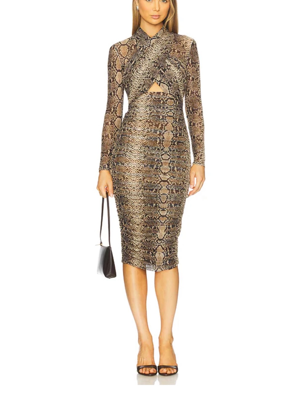 Nwt Bardot Aliyah Printed Midi Dress in Snake Skin s
